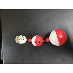 Vintage Bobber Snowman Themed Christmas Ornament
